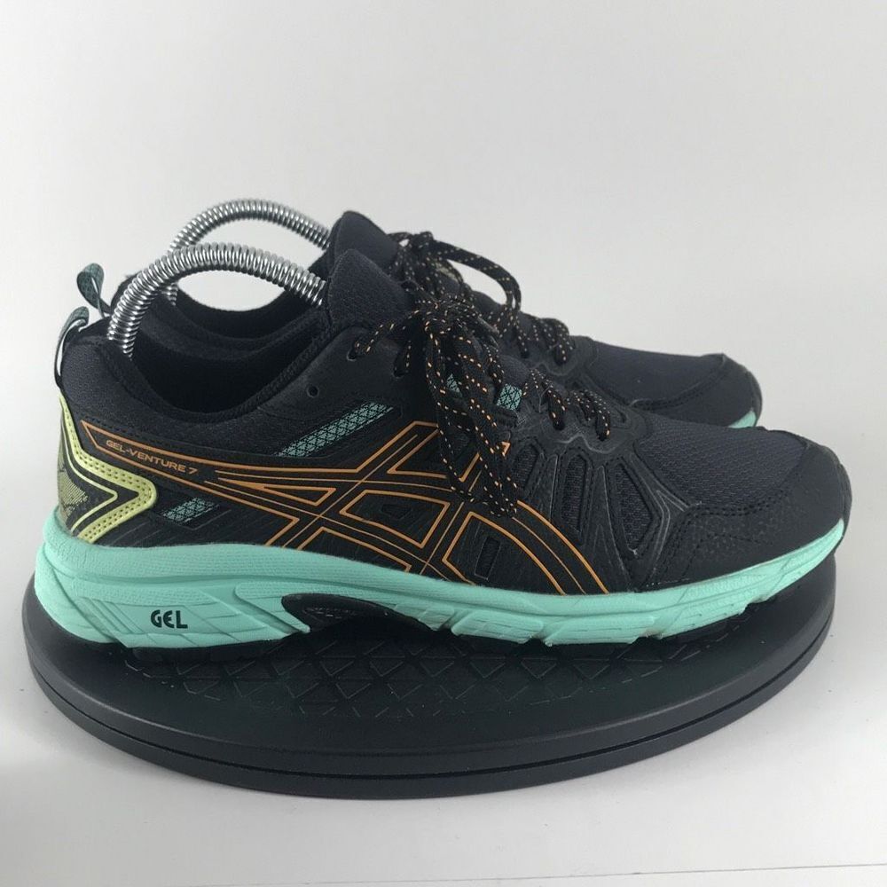Asics Gel-Venture 7 Black/Green Athletic Running Shoes 1012A476 Women’s Size 8.5 - Picture 4 of 12